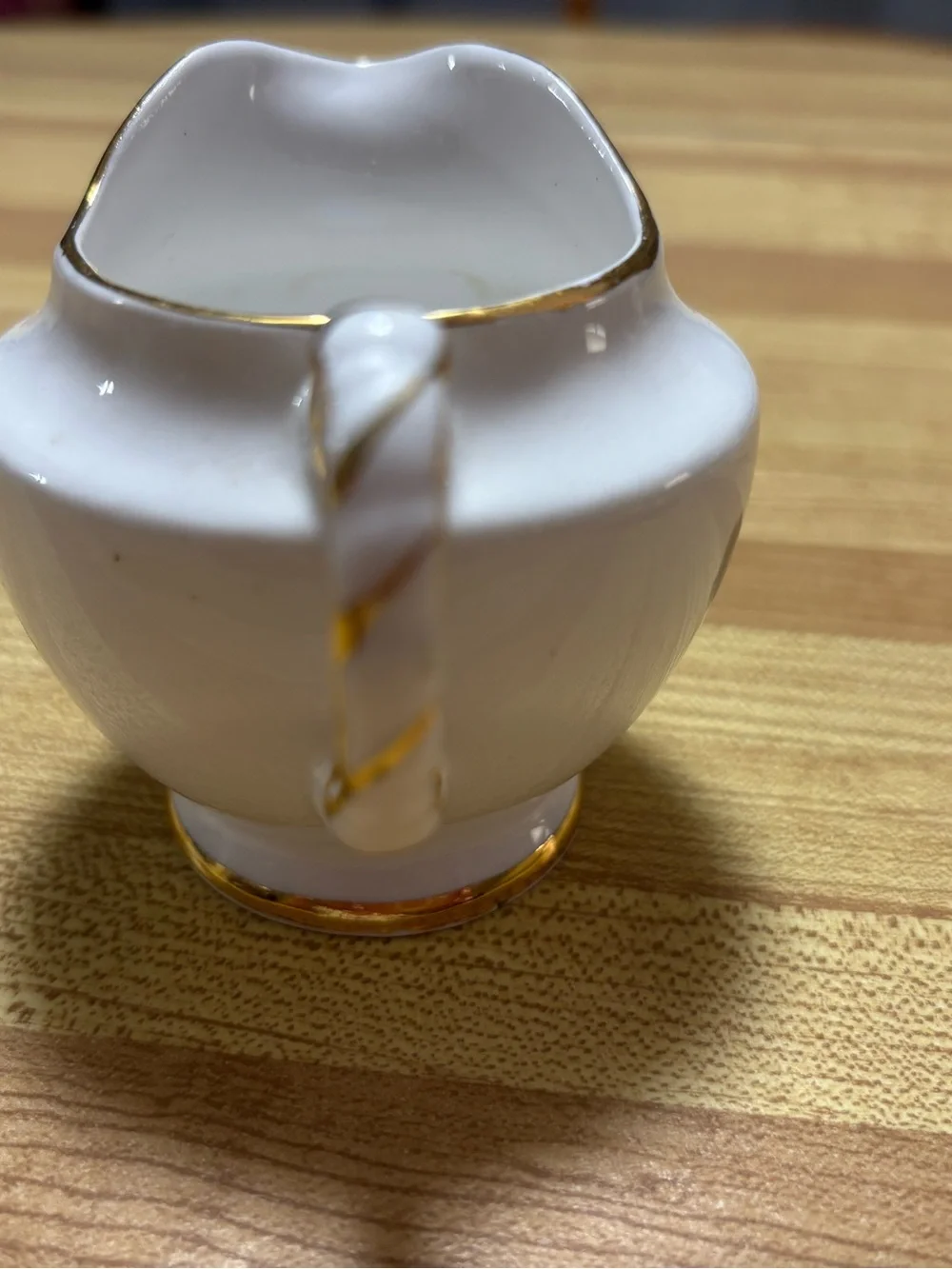 Vintage Delphine Bone China Creamer with Blue Flower with Gold Trim